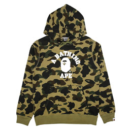 BAPE 1st Camo College ATS Pullover Hoodie Green