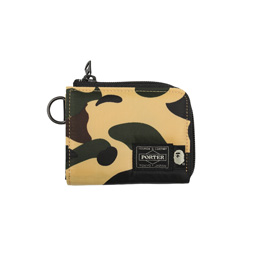 BAPE Porter 1st Camo Mini Wallet Yellow