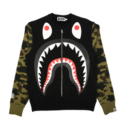 BAPE Big Shark Wide Crewneck Black