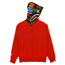 BAPE Shark Full Zip Hoodie Red