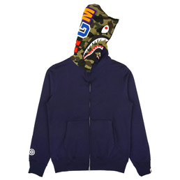 BAPE Shark Full Zip Hoodie Navy