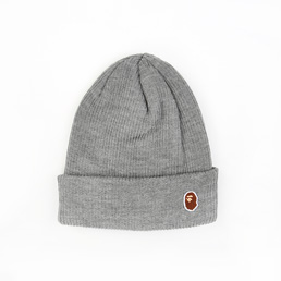 BAPE Ape Head One Point Knit Cap Grey