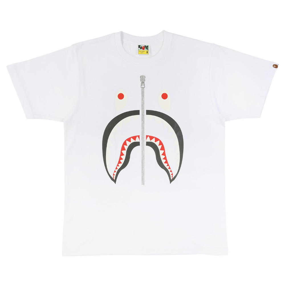 bape shark white t shirt